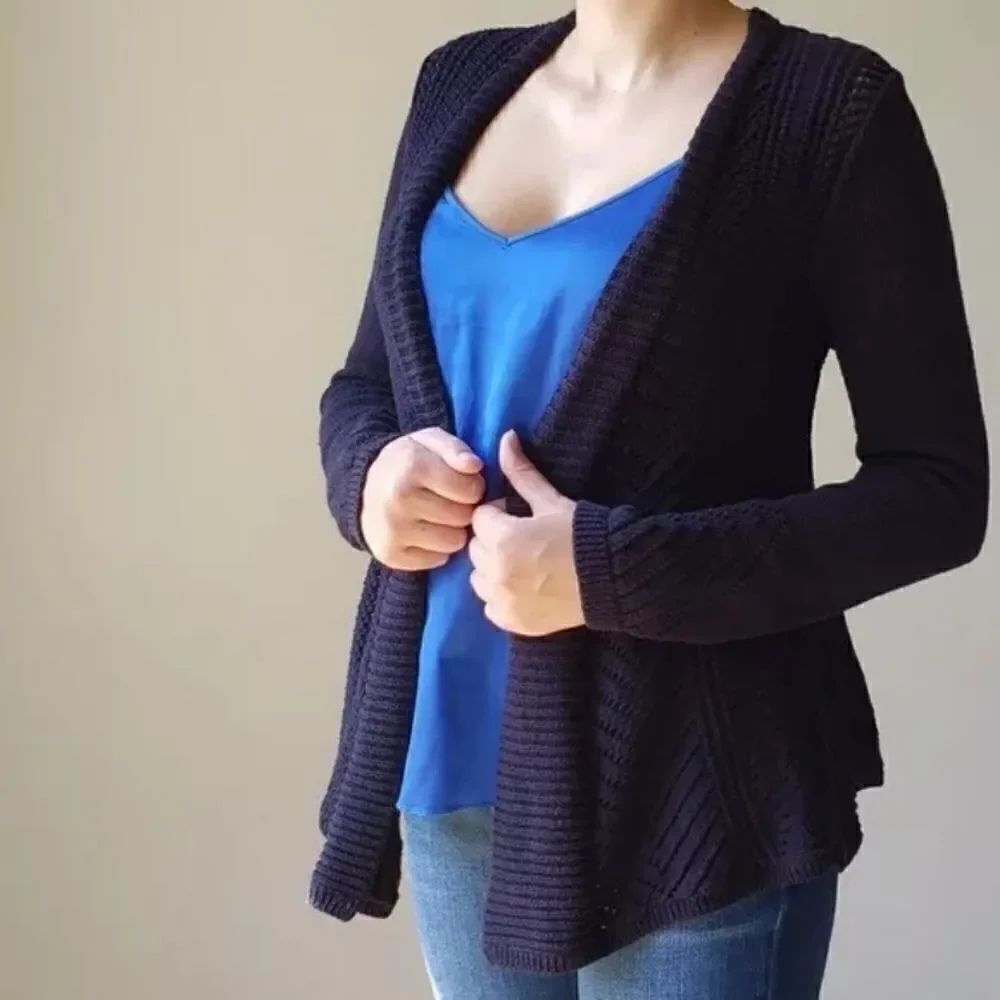 Anthropologie Rosie Neira Nansen Pointelle Open Style Cardigan Size Large